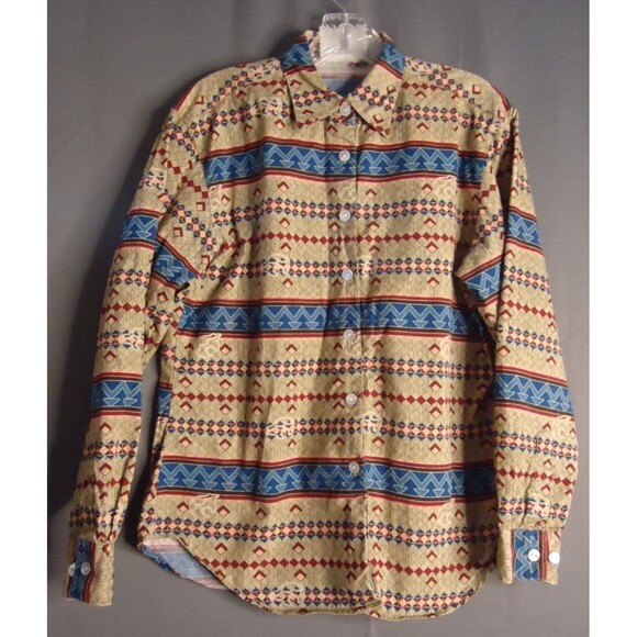 Wrangler Western Wear For Women Multicolored Aztec Print Button Up Shirt Medium - Picture 2 of 8